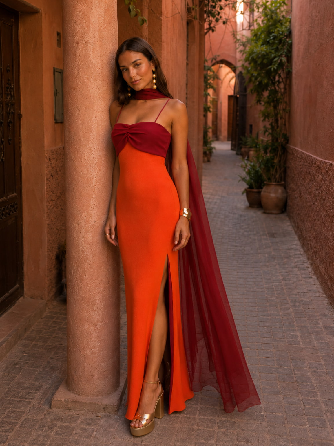 ALBA | VESTIDO LARGO BICOLOR