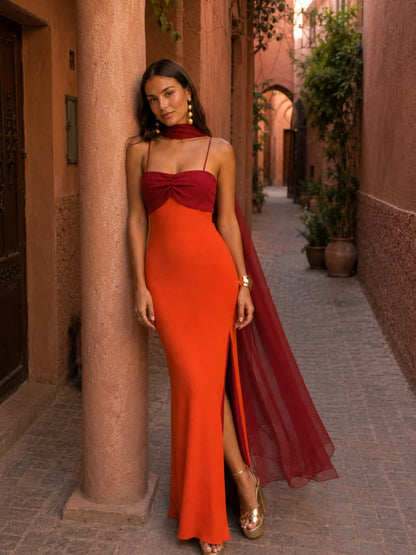ALBA | VESTIDO LARGO BICOLOR
