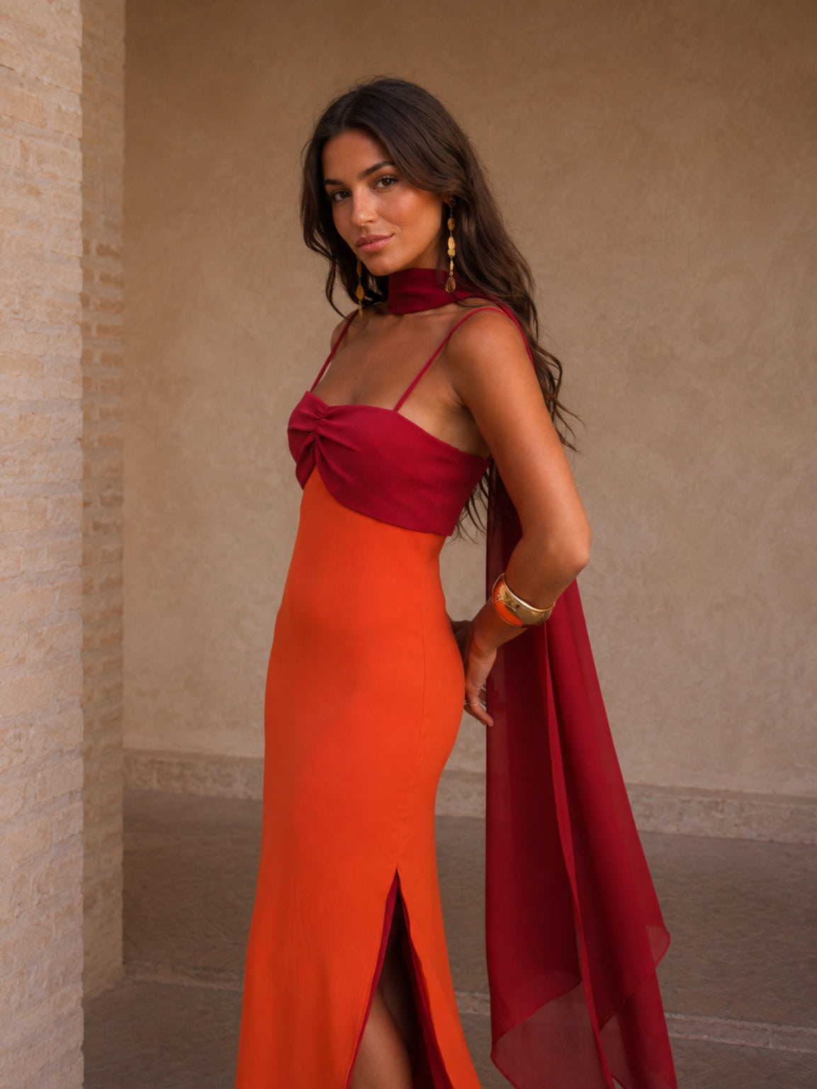 ALBA | VESTIDO LARGO BICOLOR