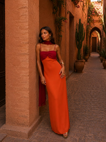 ALBA | VESTIDO LARGO BICOLOR