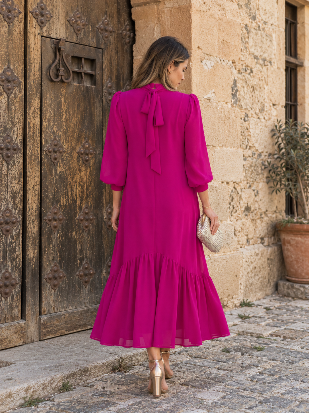 AZAHARA | VESTIDO FUCSIA