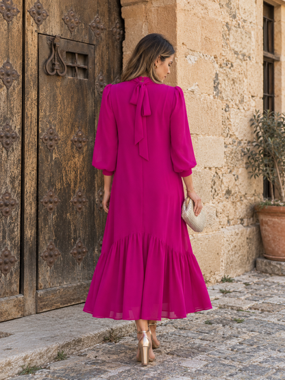 AZAHARA | VESTIDO FUCSIA