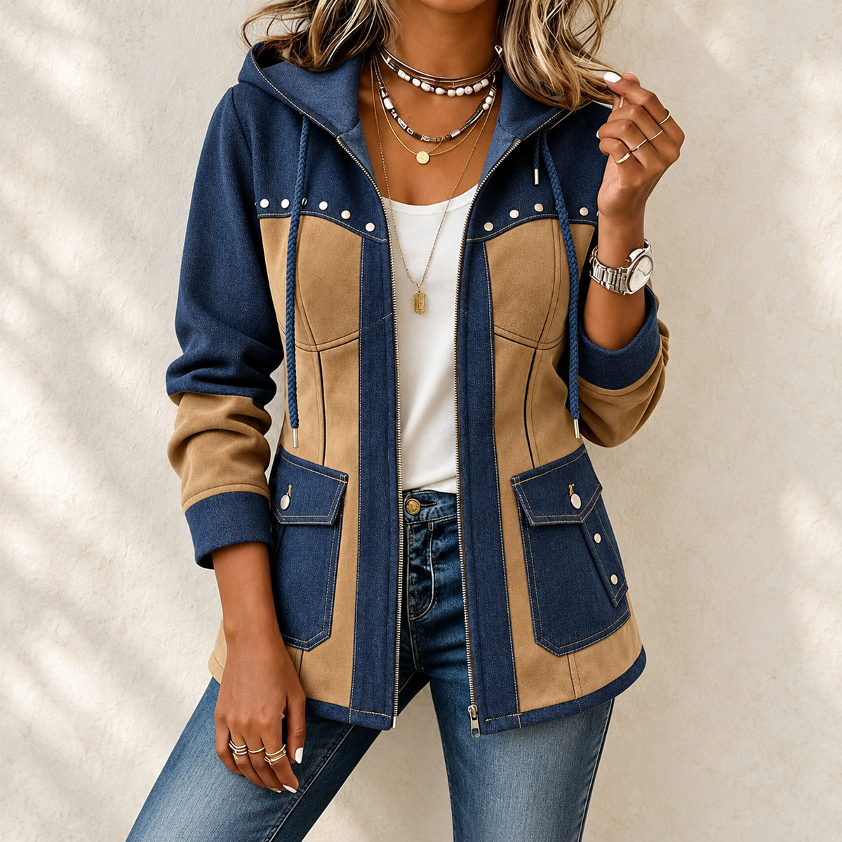 ROCÍO | CHAQUETA BICOLOR